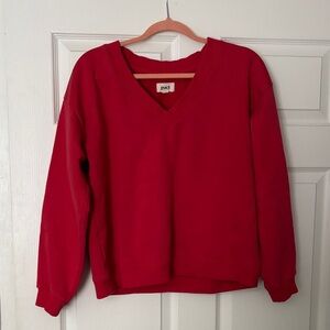 Pact Women's Vibrant Red V-Neck Sweater